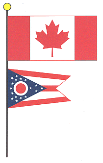 Flags of Canada and Ohio.